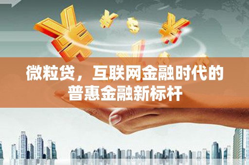 商州微粒贷，互联网金融时代的普惠金融新标杆