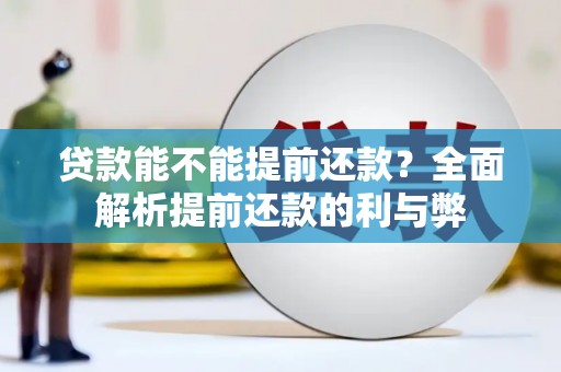 商州贷款能不能提前还款？全面解析提前还款的利与弊