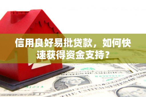 商州信用良好易批贷款，如何快速获得资金支持？