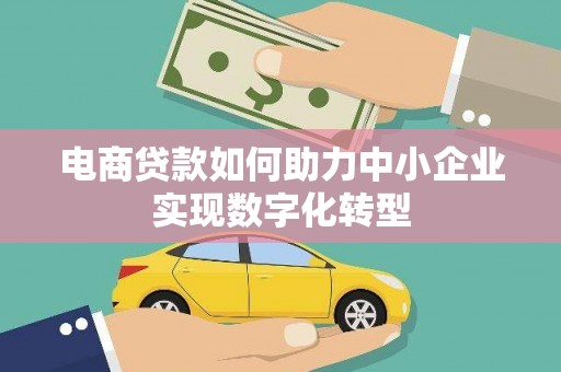 商州电商贷款如何助力中小企业实现数字化转型