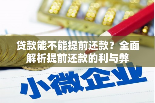 商州贷款能不能提前还款？全面解析提前还款的利与弊