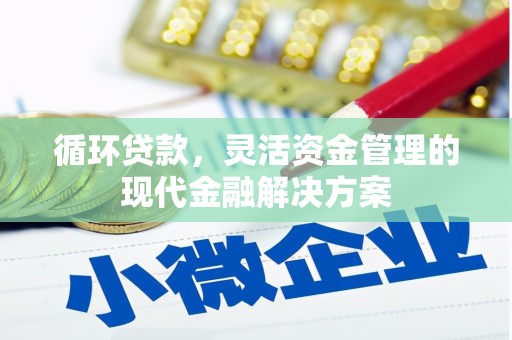 商州循环贷款，灵活资金管理的现代金融解决方案