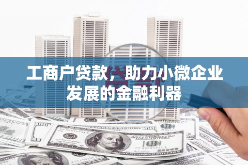 商州工商户贷款，助力小微企业发展的金融利器