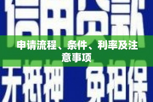 商州申请流程、条件、利率及注意事项