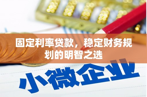 商州固定利率贷款，稳定财务规划的明智之选