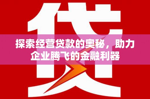 商州探索经营贷款的奥秘，助力企业腾飞的金融利器