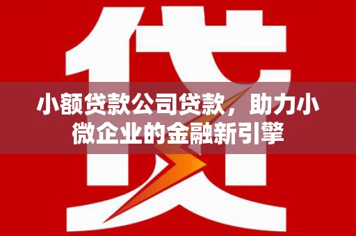 商州小额贷款公司贷款，助力小微企业的金融新引擎