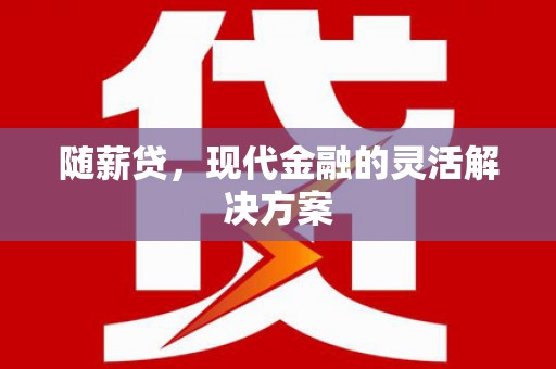 商州随薪贷，现代金融的灵活解决方案