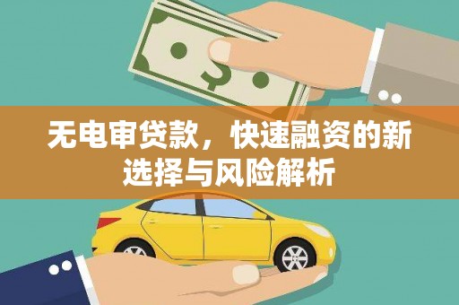 商州无电审贷款，快速融资的新选择与风险解析