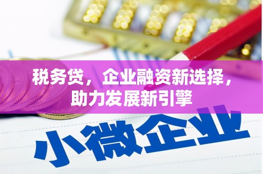 商州税务贷，企业融资新选择，助力发展新引擎