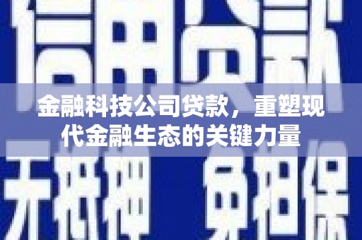 商州金融科技公司贷款，重塑现代金融生态的关键力量