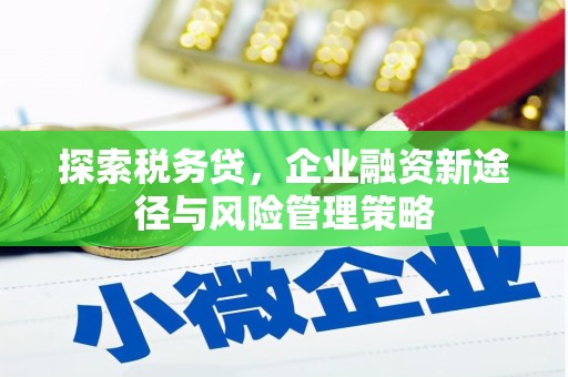 商州探索税务贷，企业融资新途径与风险管理策略