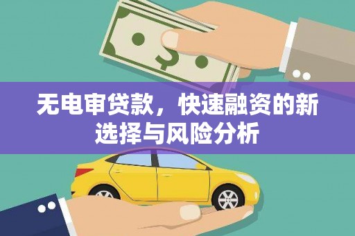 商州无电审贷款，快速融资的新选择与风险分析