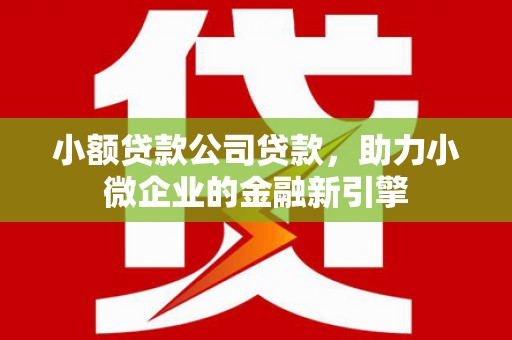 商州小额贷款公司贷款，助力小微企业的金融新引擎