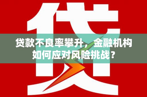 商州贷款不良率攀升，金融机构如何应对风险挑战？