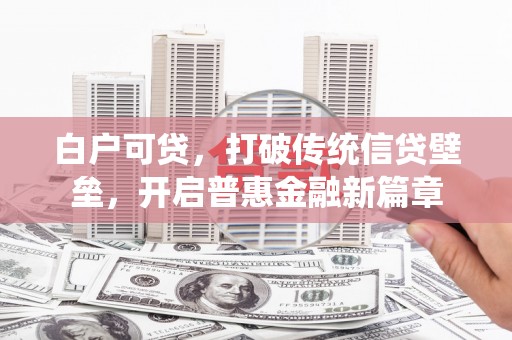 商州白户可贷，打破传统信贷壁垒，开启普惠金融新篇章