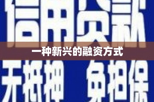 商州一种新兴的融资方式