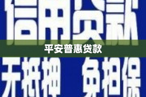 商州平安普惠贷款